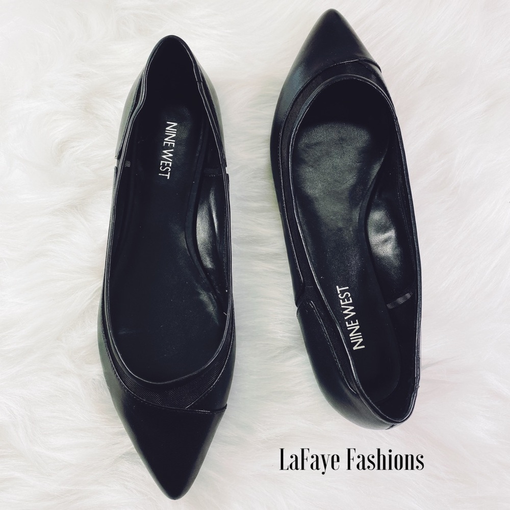 NEW NINE WEST FLATS WITH SHEER INLAY.